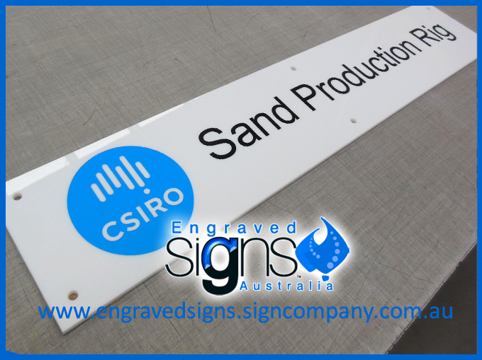 Sign, CSIRO Sand Production Rig sign